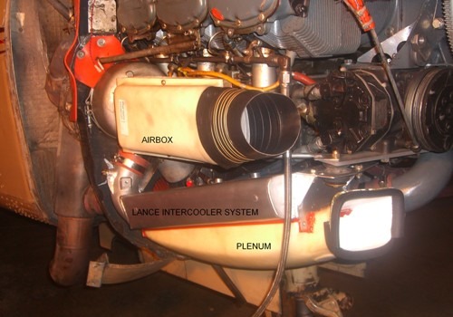 Piper Lance showing intercooler installed